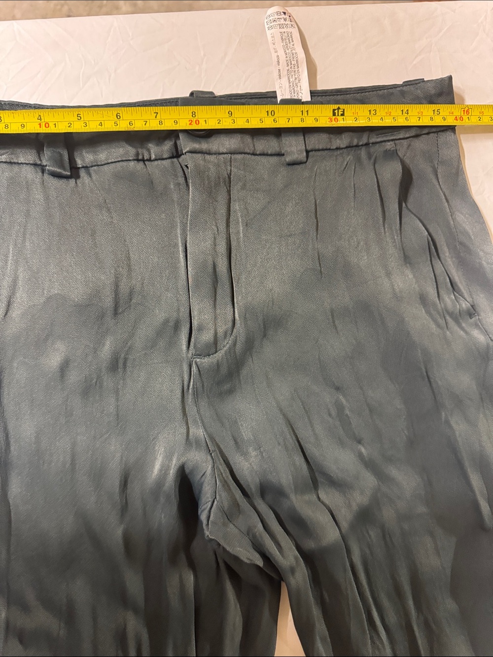 Zara pants and button front satin blouse smooth in Slate grey - Picture 3 of 16